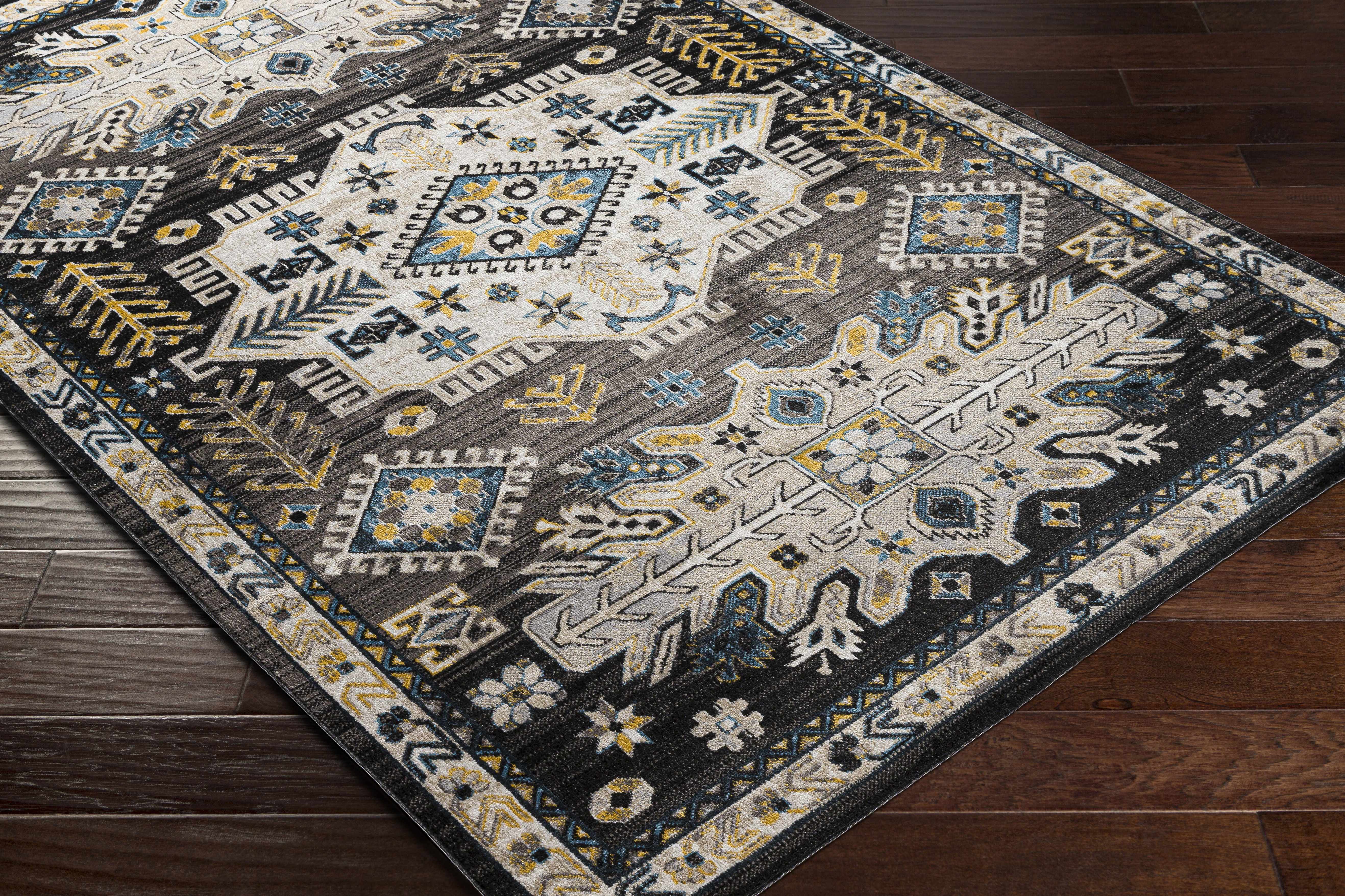 Cabacungan Black & Blue Washable Area Rug - Decor Addict, LLC