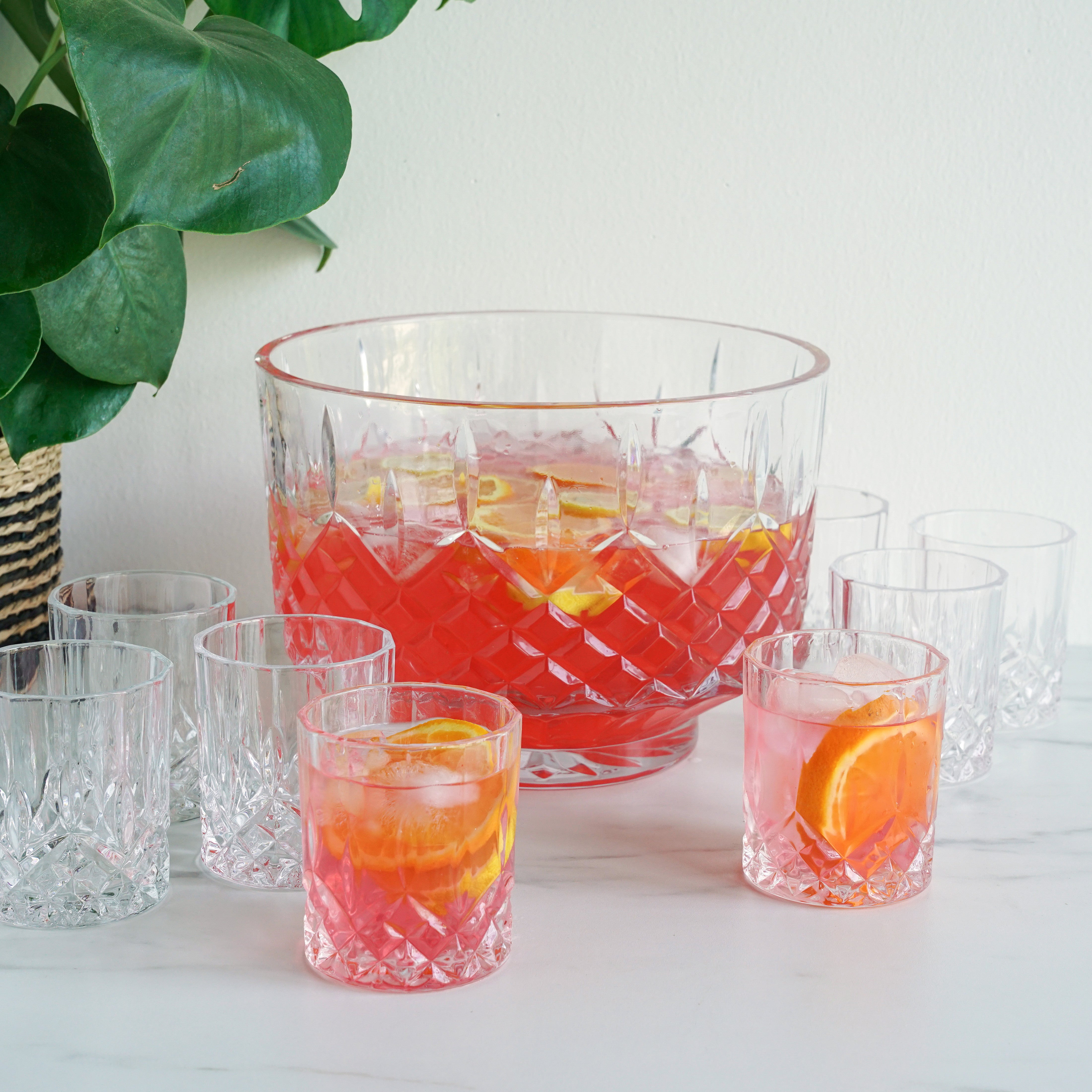 Admiral Crystal Punch Bowl and Tumbler Set - Thumbnail 4