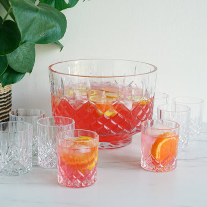 Admiral Crystal Punch Bowl and Tumbler Set - Decor Addict, LLC