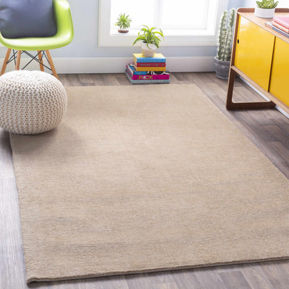 Brockton Solid Tan Wool Rug - Decor Addict, LLC