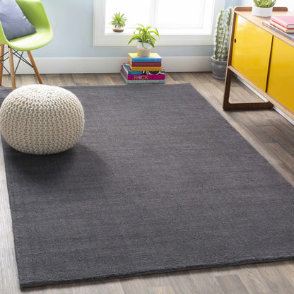 Brockton Solid Wool Charcoal Area Rug - Decor Addict, LLC