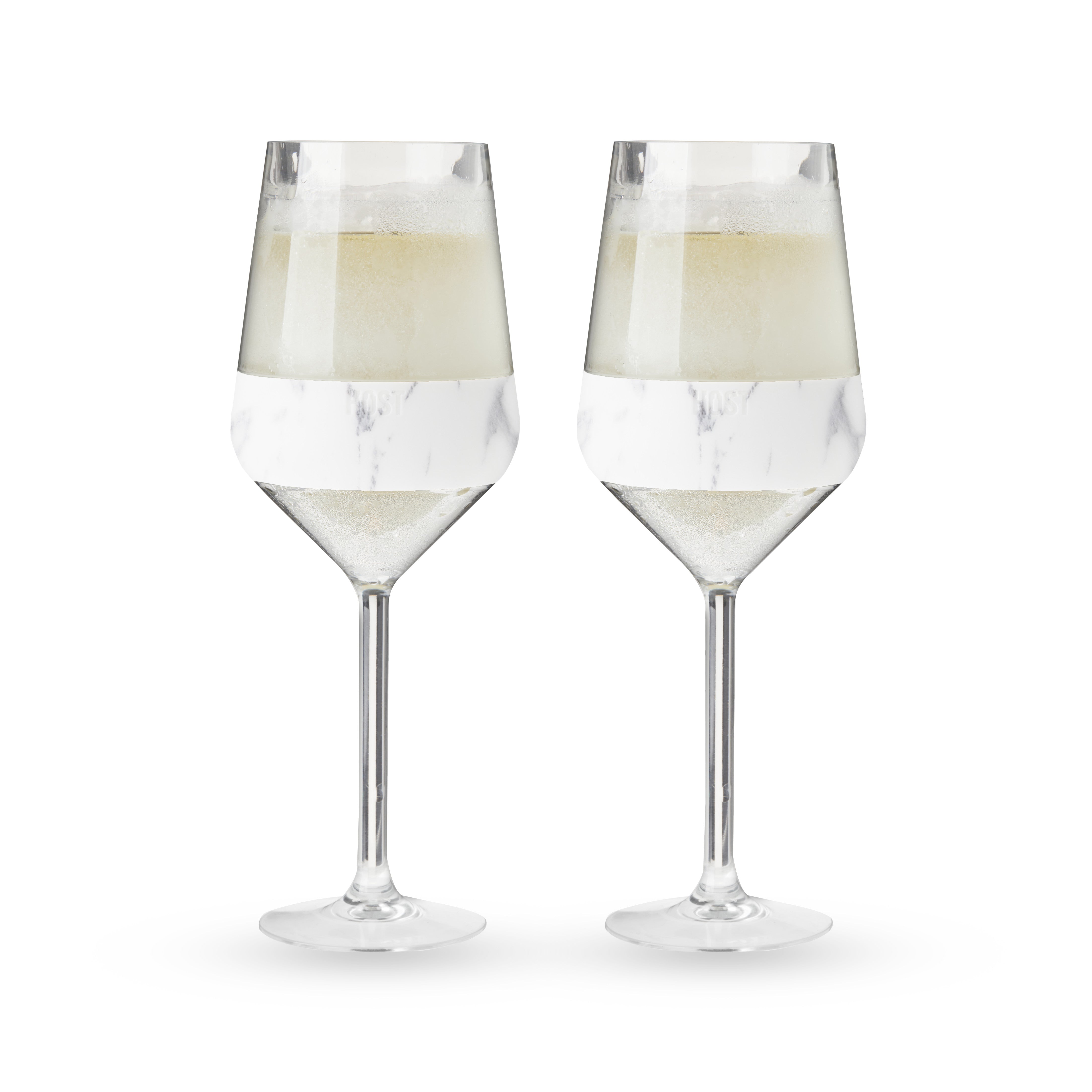 Stemmed Wine FREEZE™ in Marble, Set of 2 - Decor Addict, LLC