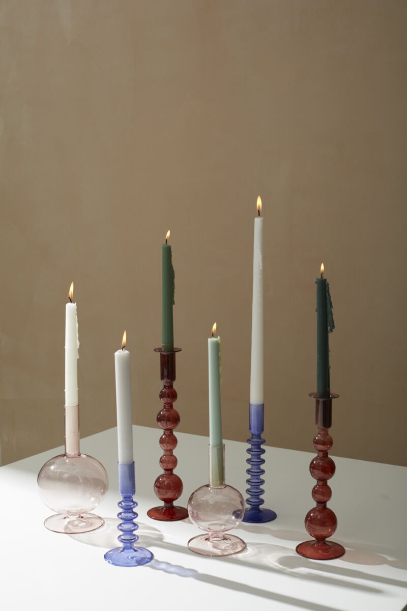 Pink Malaga Candlestick — 4.5" x 8" - Decor Addict, LLC