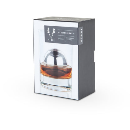 Glacier Rocks Large Stainless Steel Sphere - Decor Addict, LLC