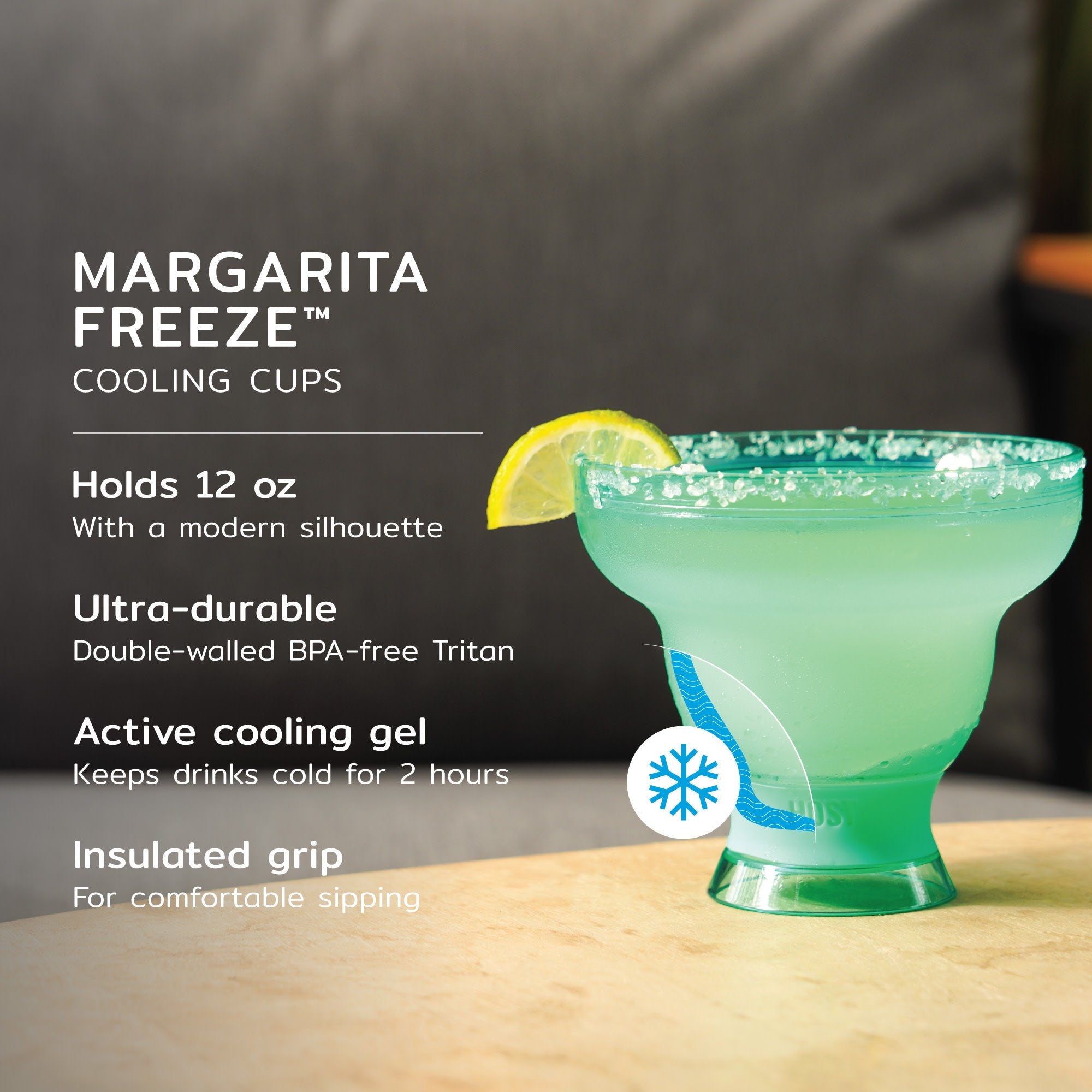 Margarita FREEZE™ in Aqua Blue, Set of 2 - Decor Addict, LLC