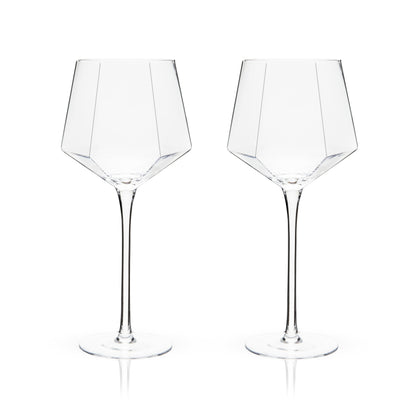 Seneca Diamond Crystal Wine Glasses Set of 2 - Decor Addict, LLC