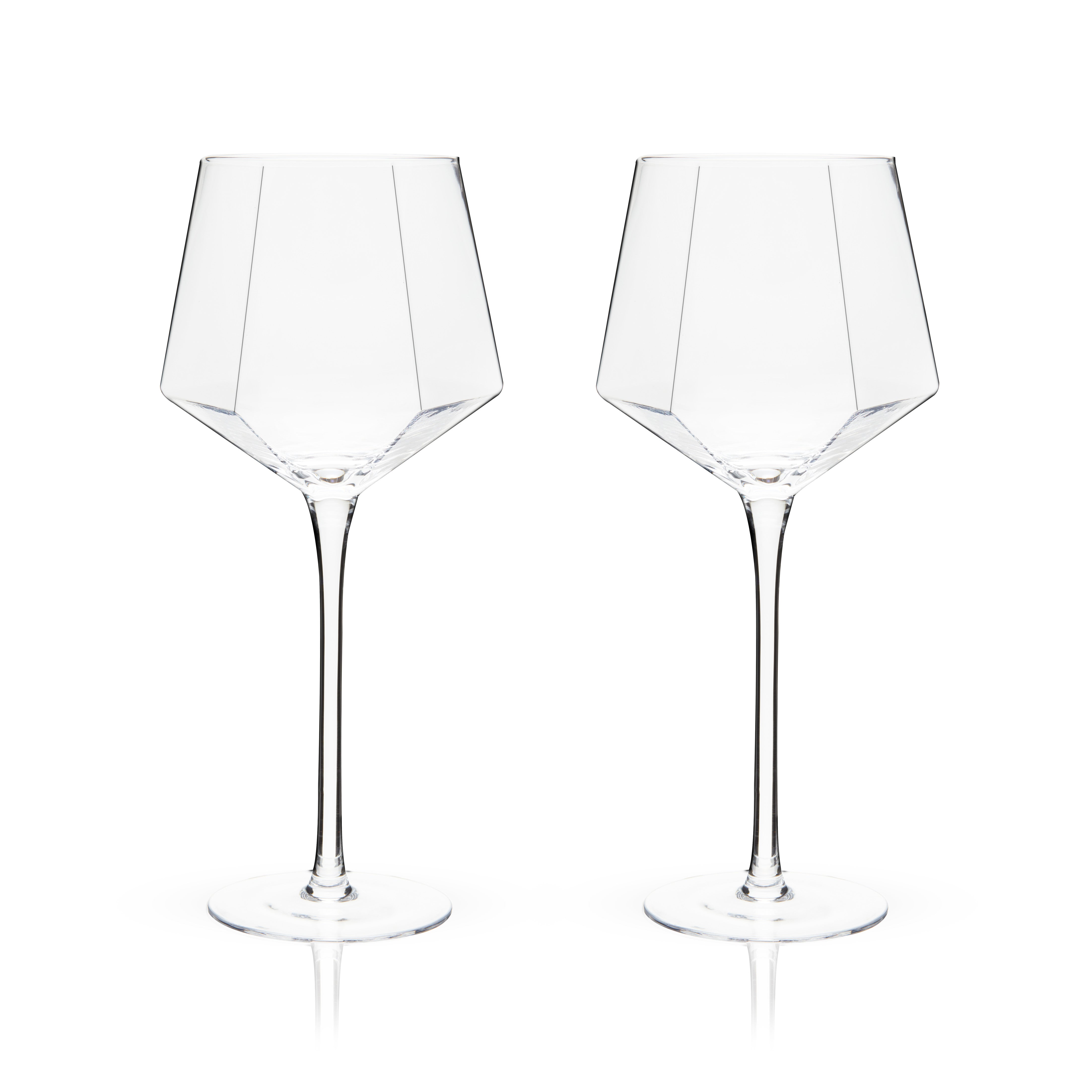 Seneca Diamond Crystal Wine Glasses Set of 2 - Decor Addict, LLC