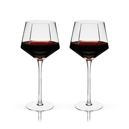Seneca Diamond Crystal Wine Glasses Set of 2 - Decor Addict, LLC