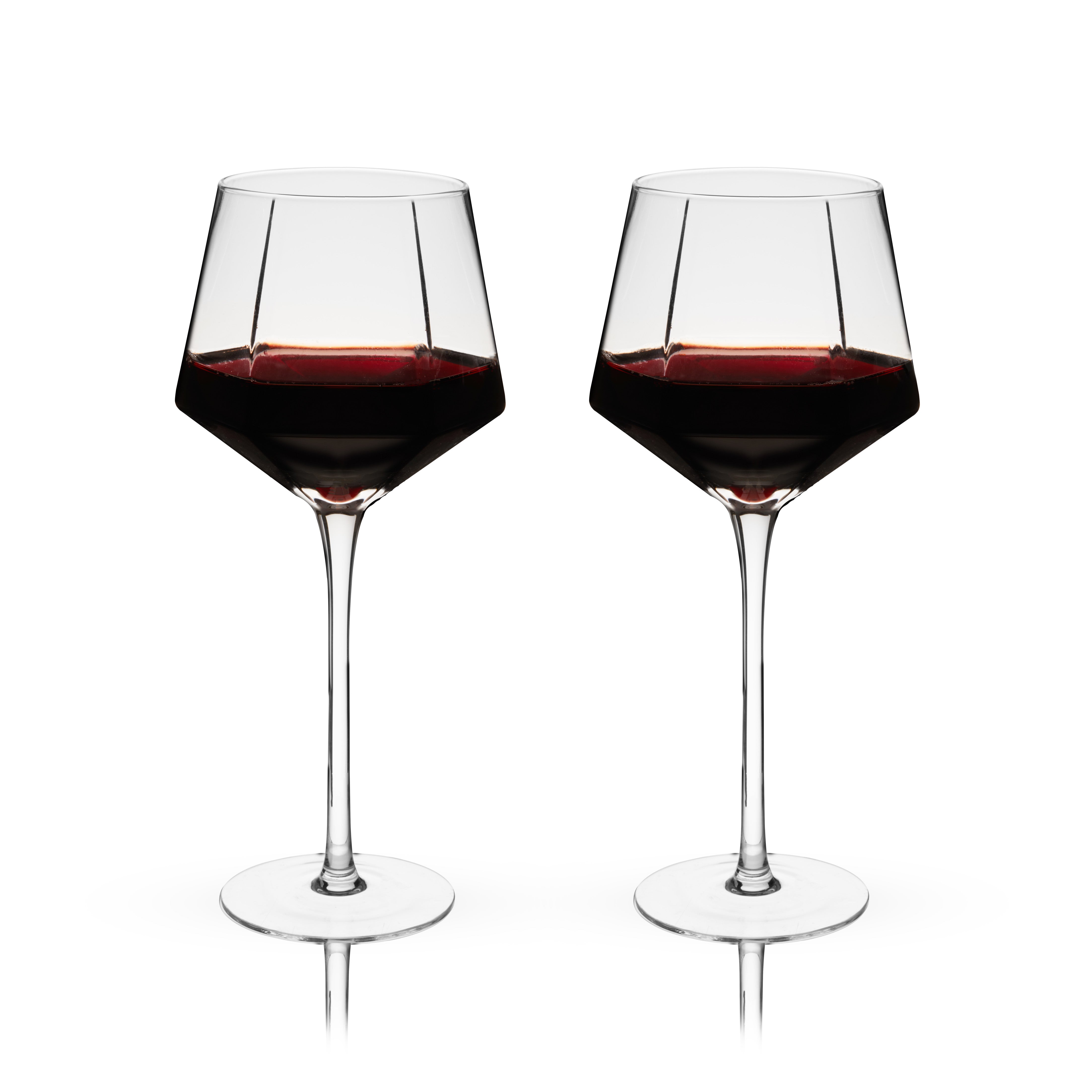 Seneca Diamond Crystal Wine Glasses Set of 2 - Decor Addict, LLC