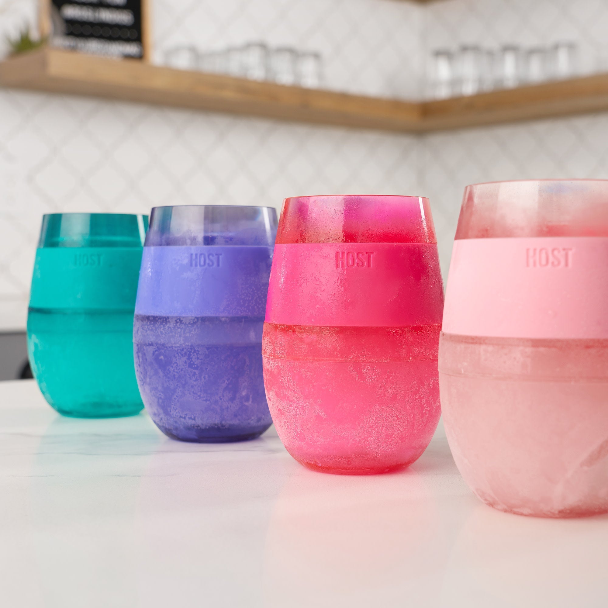 Wine FREEZE™ in Translucent Multicolor, Set of 4 - Decor Addict, LLC