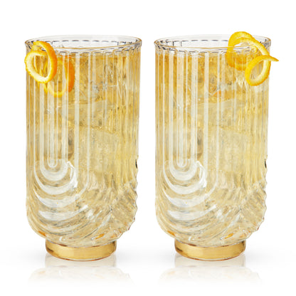 Gatsby Highball Glasses Set of 2 - Decor Addict, LLC