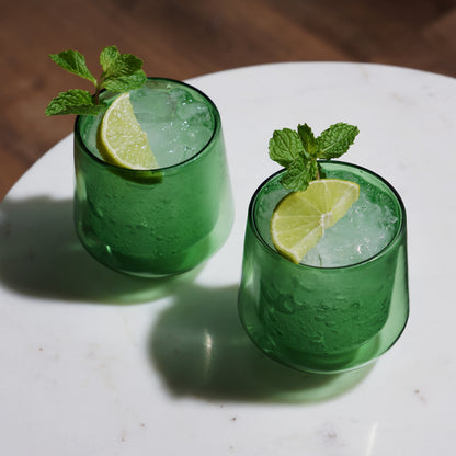 Aurora Double-Walled Tumblers in Green Set of 2 - Decor Addict, LLC