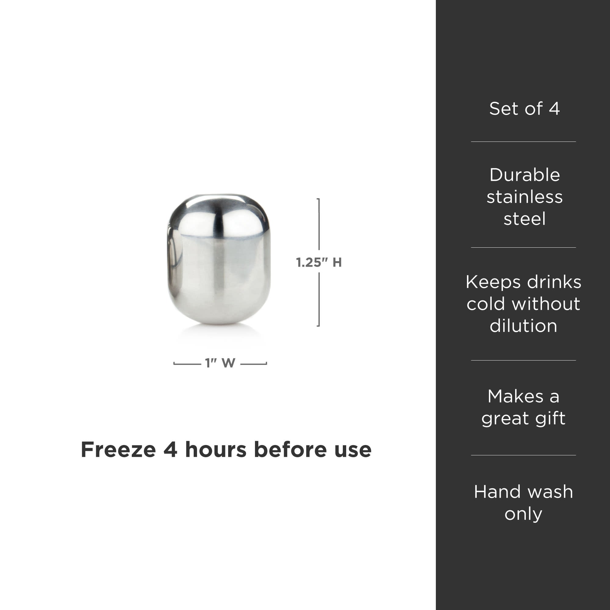 Glacier Rocks Stainless Steel Wine Globes Set of 4 - Thumbnail 5