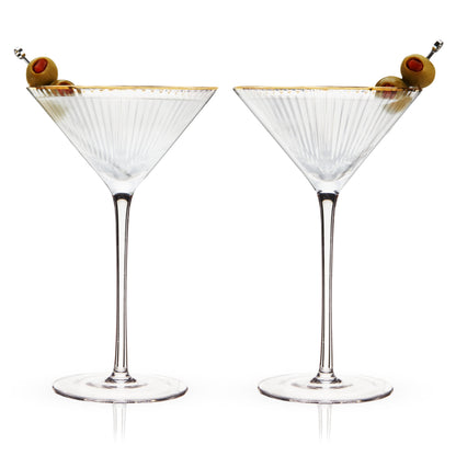 Meridian Crystal Martini Glasses Set of 2 - Decor Addict, LLC