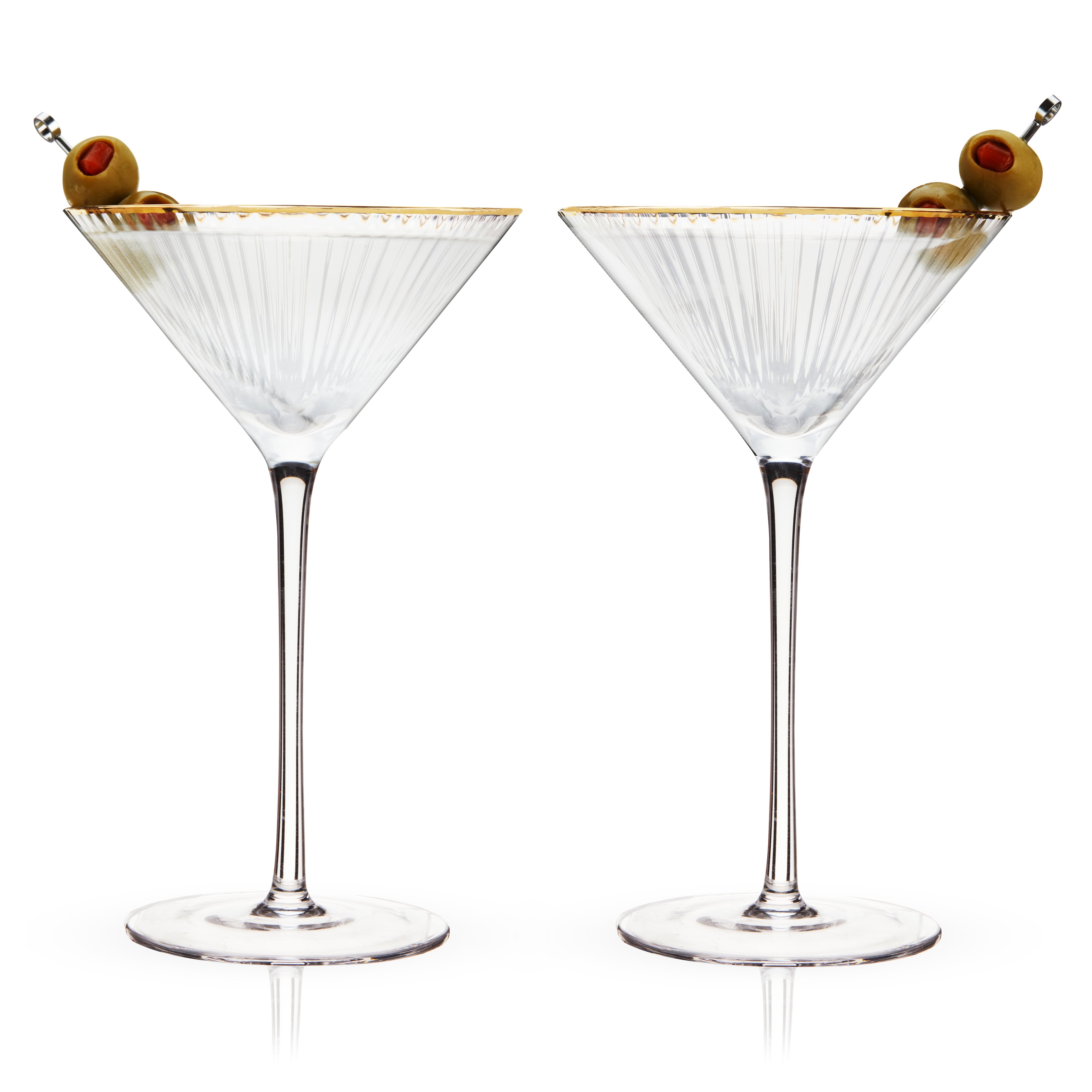 Meridian Crystal Martini Glasses Set of 2 - Decor Addict, LLC