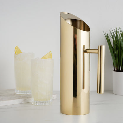 Modern Stainless Steel Pitcher in Gold - Decor Addict, LLC