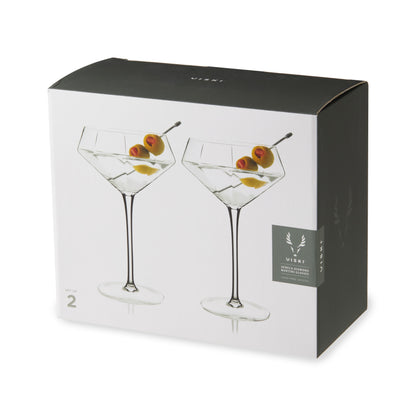 Seneca Diamond Crystal Martini Glasses Set of 2 - Decor Addict, LLC