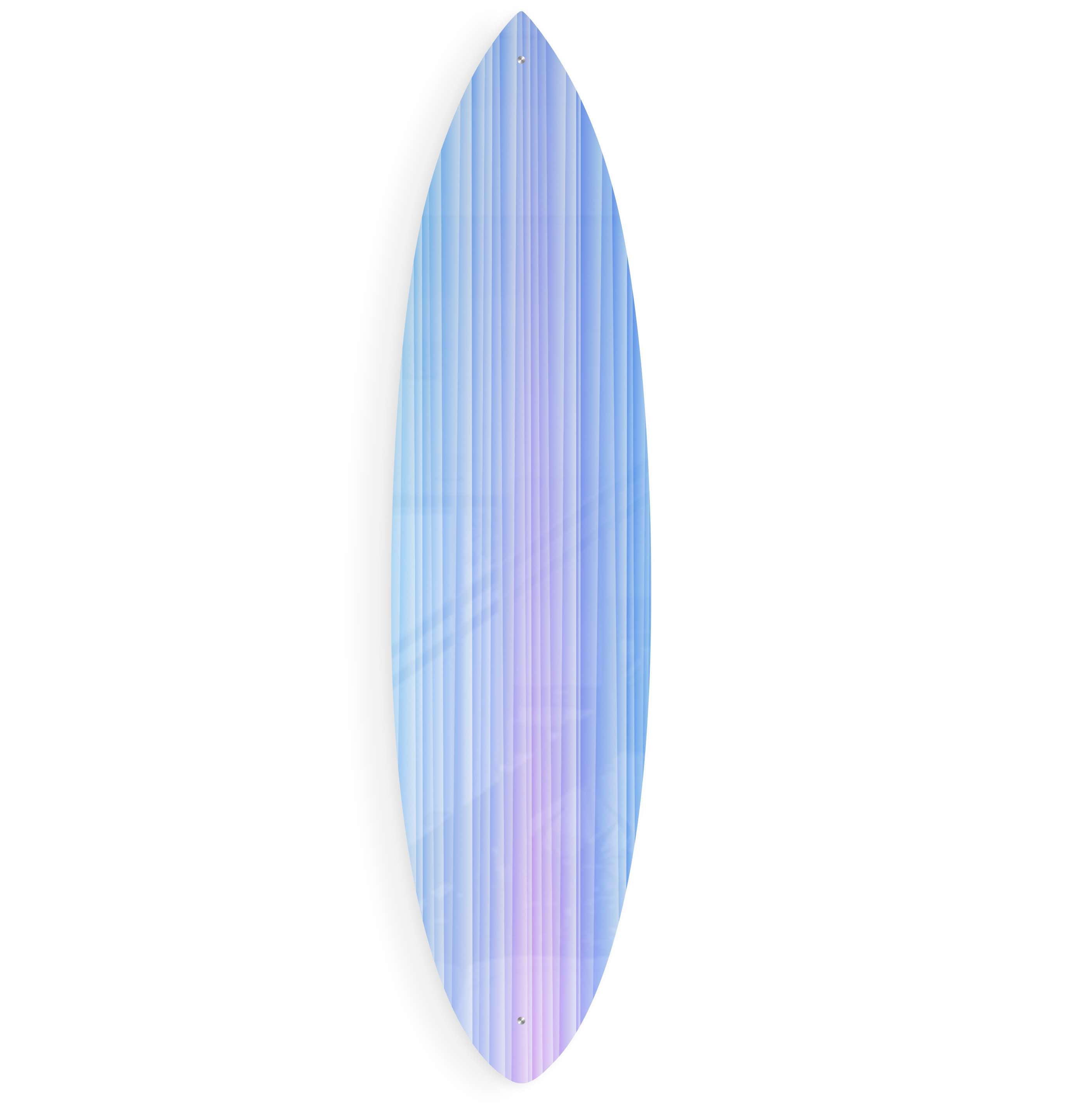 Blue Stripes Pattern Acrylic Surfboard Wall Art - Decor Addict, LLC