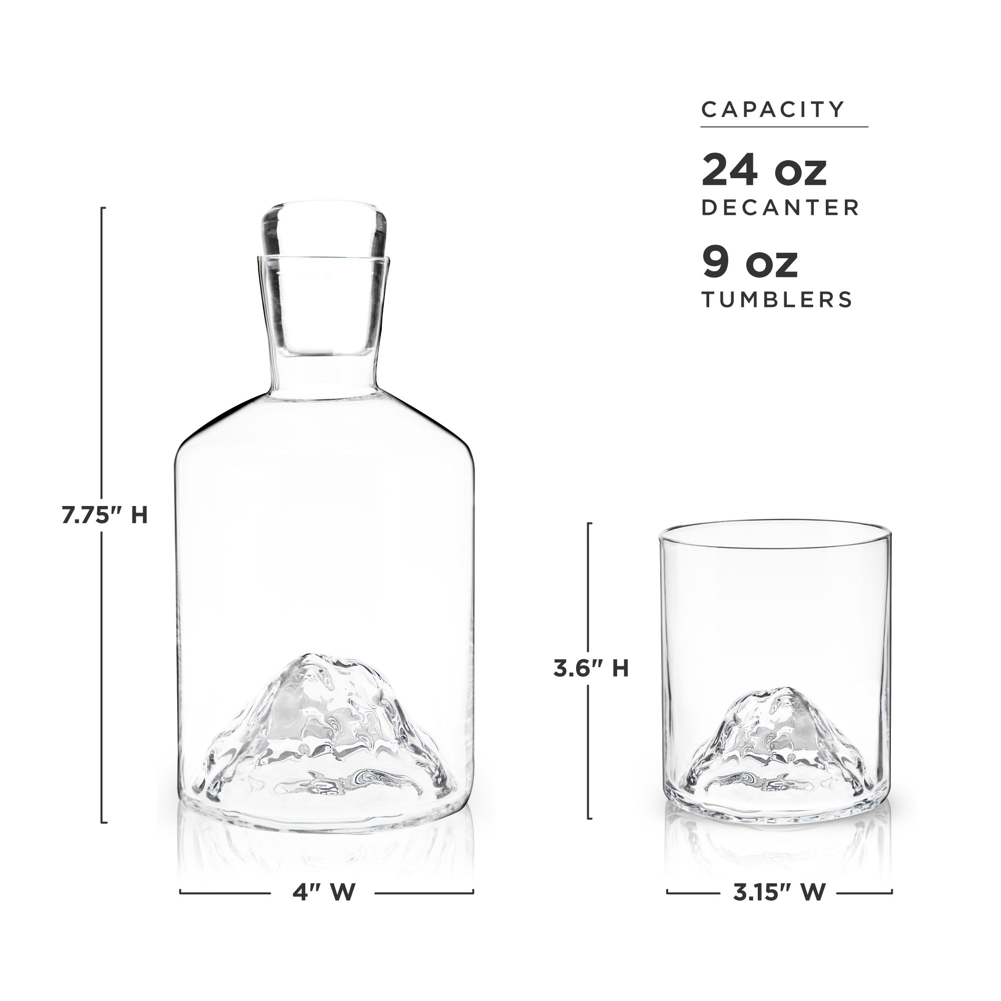Mountain Crystal Decanter and Tumbler Set - Decor Addict, LLC