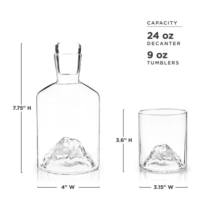 Mountain Crystal Decanter and Tumbler Set - Decor Addict, LLC
