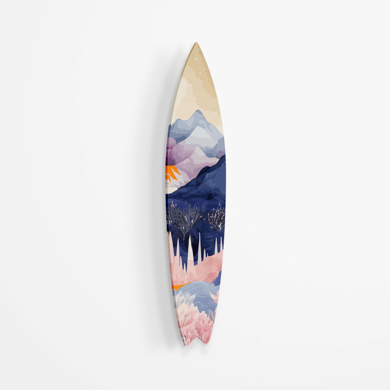 Mountains Tree Forest Acrylic Surfboard Wall Art