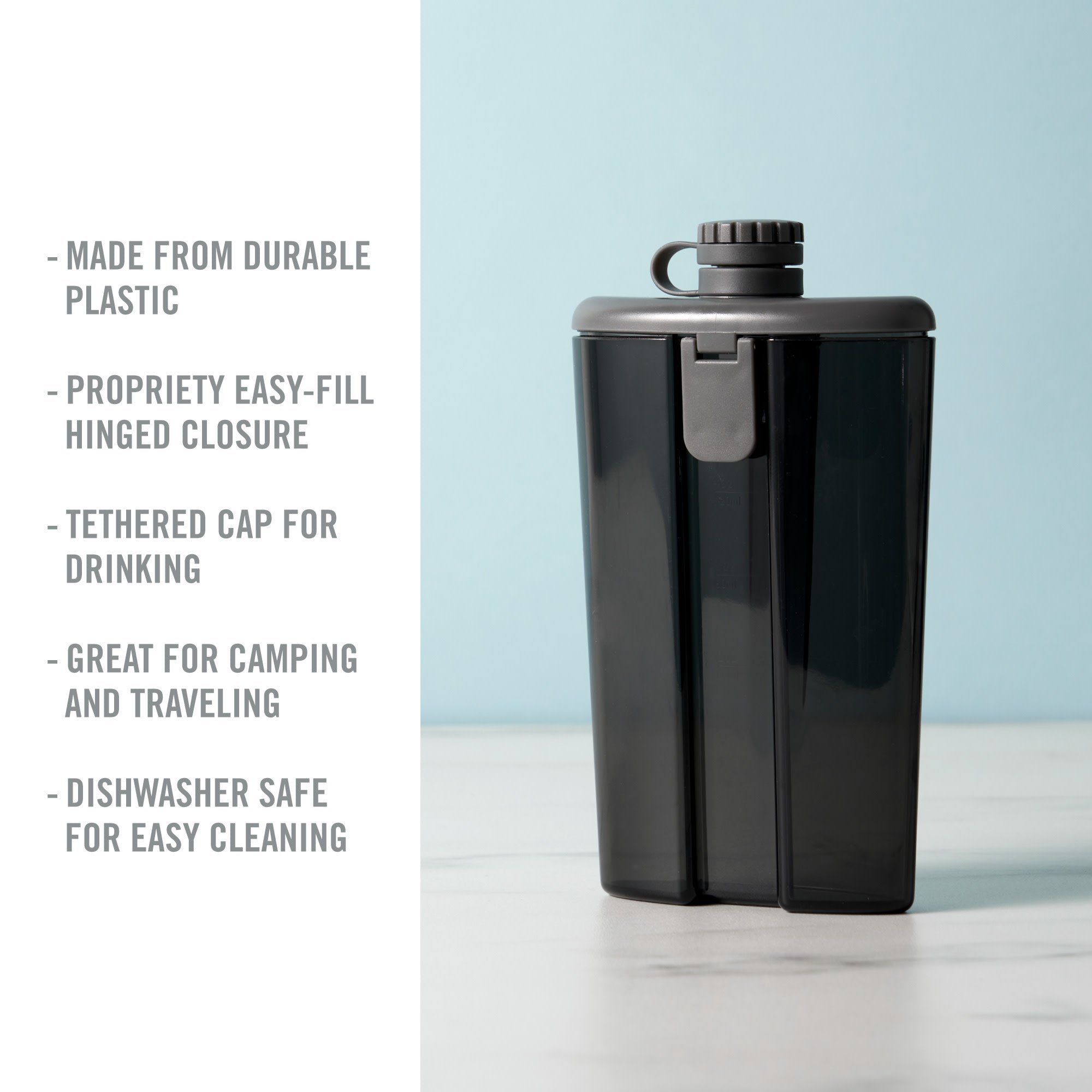 Easy-Fill Flask in Smoke Gray - Decor Addict, LLC