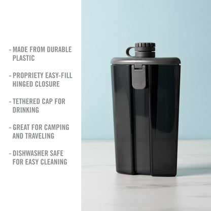 Easy-Fill Flask in Smoke Gray - Decor Addict, LLC
