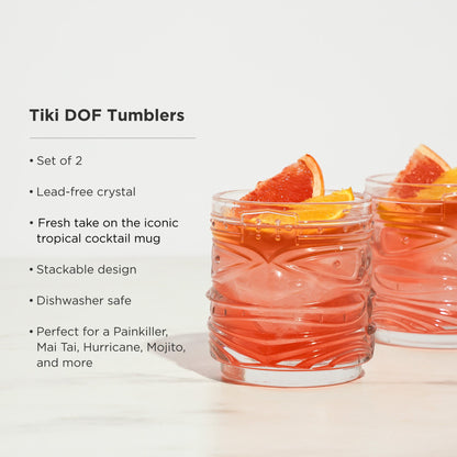 Pacific Crystal Tiki DOF Tumblers Set of 2 - Decor Addict, LLC