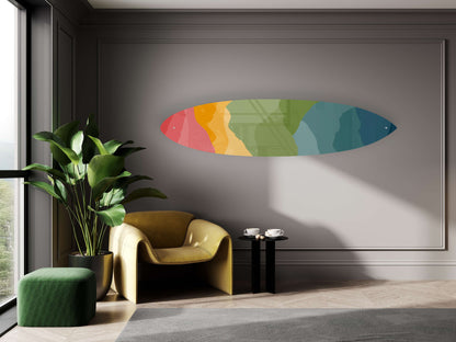 Hills Pattern Acrylic Surfboard Wall Art - Decor Addict, LLC