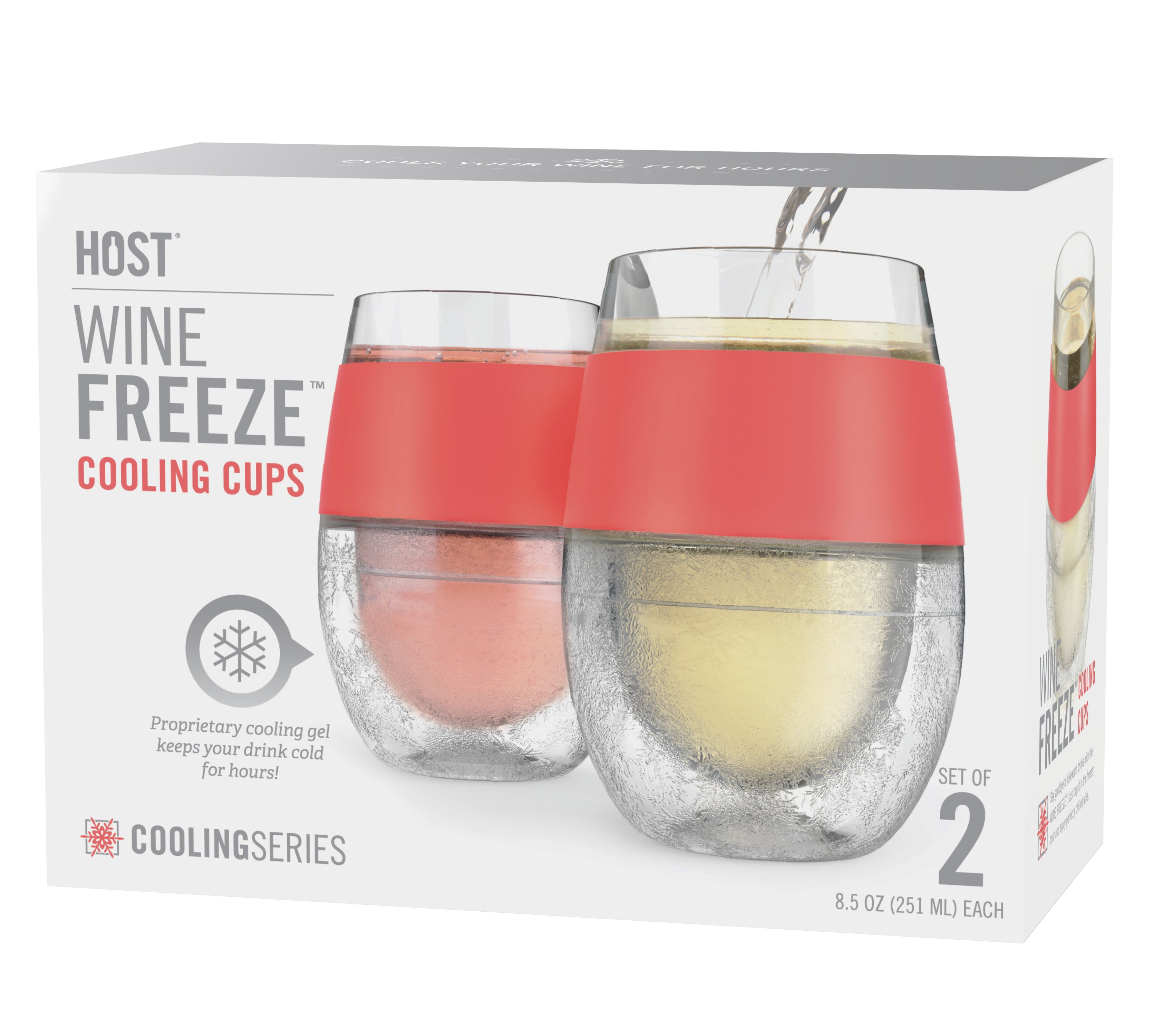 Wine FREEZE™ in Coral, Set of 2 - Decor Addict, LLC