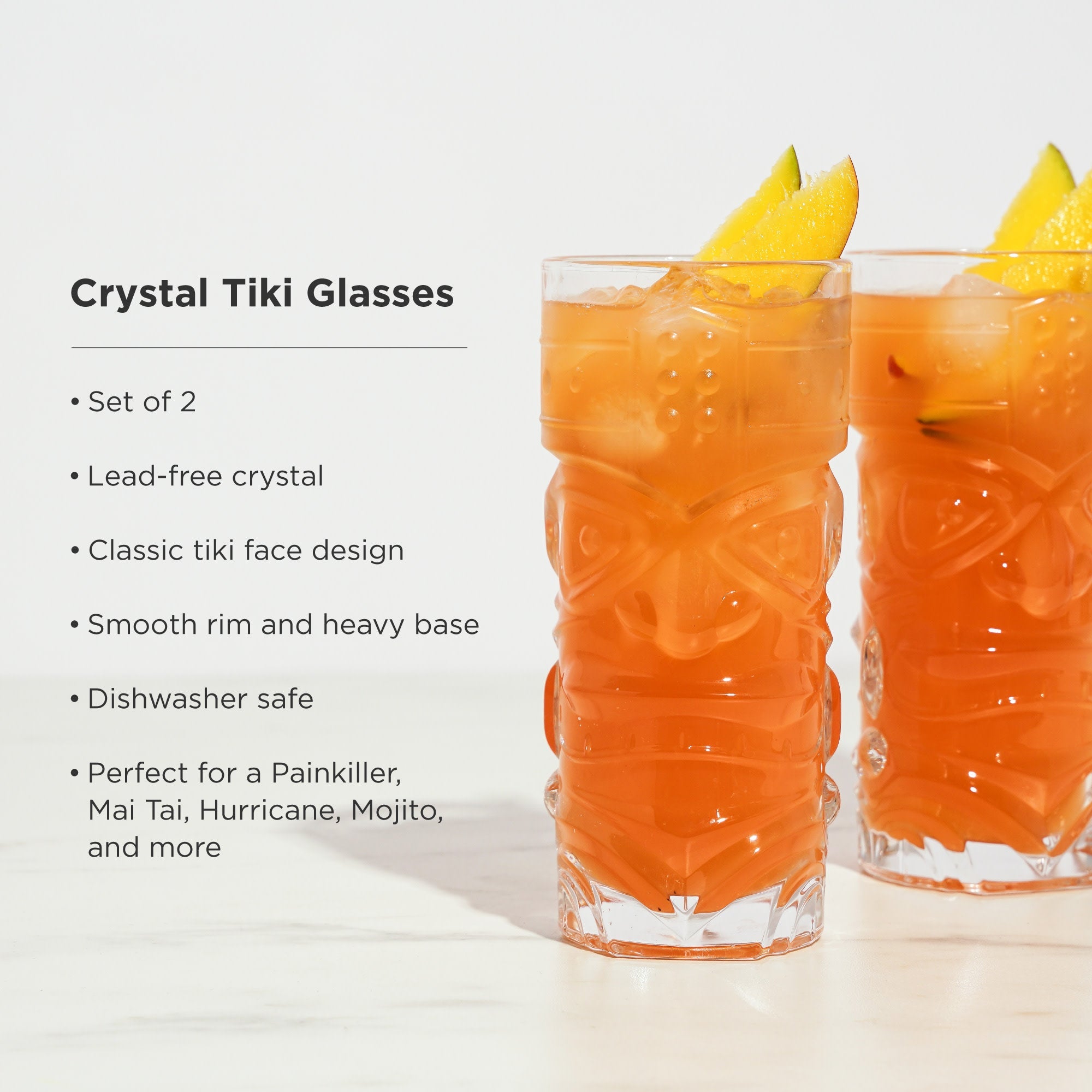Pacific Crystal Tiki Glasses Set of 2 - Decor Addict, LLC