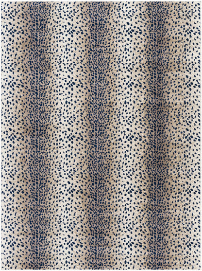 Pointblank Tan & Navy Leopard Print Rug - Decor Addict, LLC