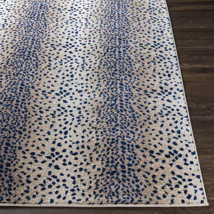 Pointblank Tan & Navy Leopard Print Rug - Decor Addict, LLC