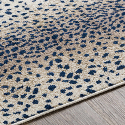Pointblank Tan & Navy Leopard Print Rug - Decor Addict, LLC