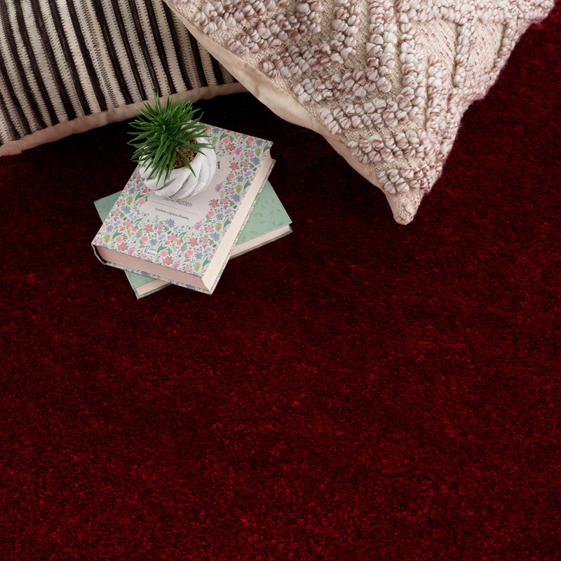 Heavenly Solid Red Plush Rug - Decor Addict, LLC