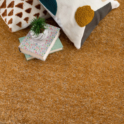 Heavenly Solid Mustard Plush Rug - Decor Addict, LLC