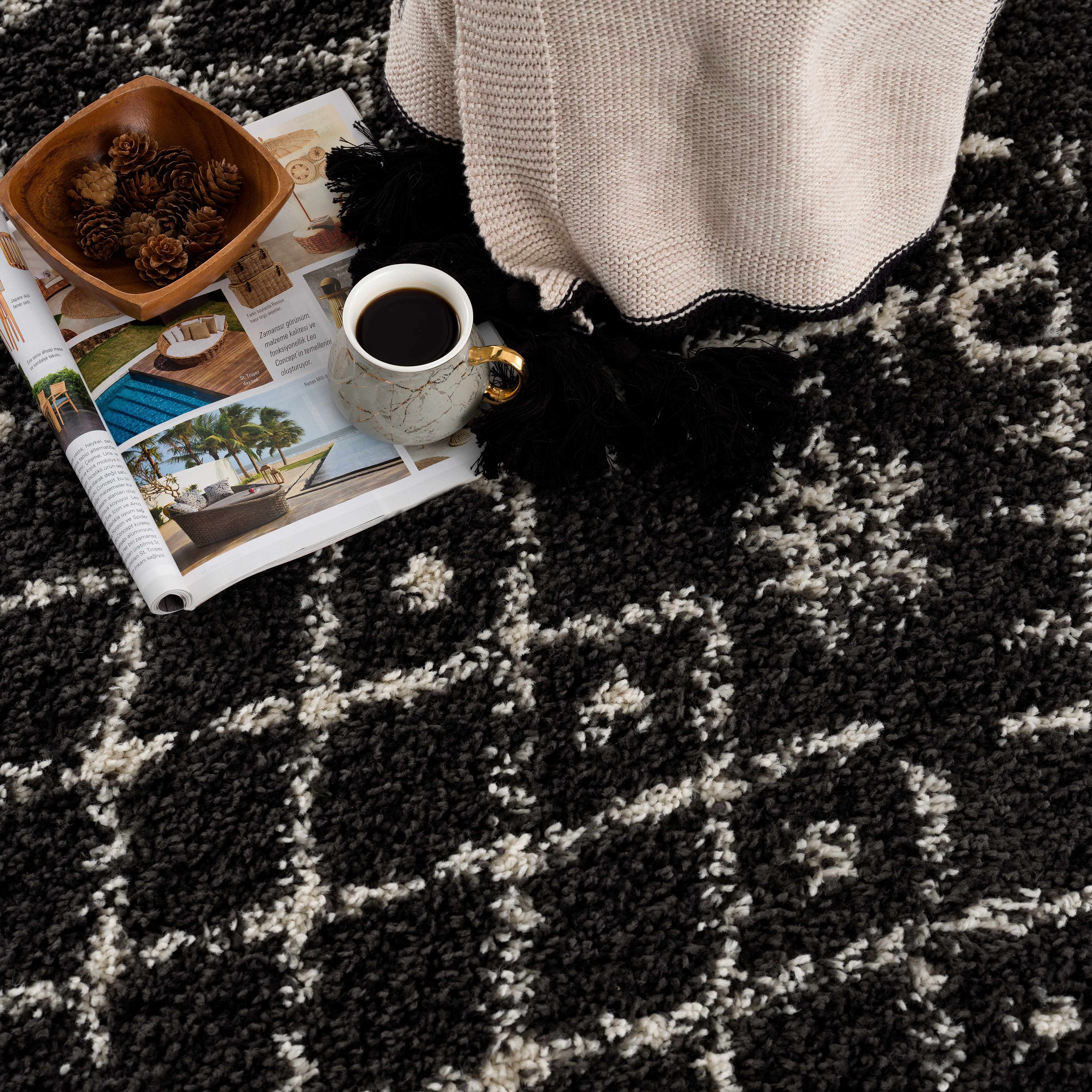 Godalming Black Plush Carpet - Decor Addict, LLC