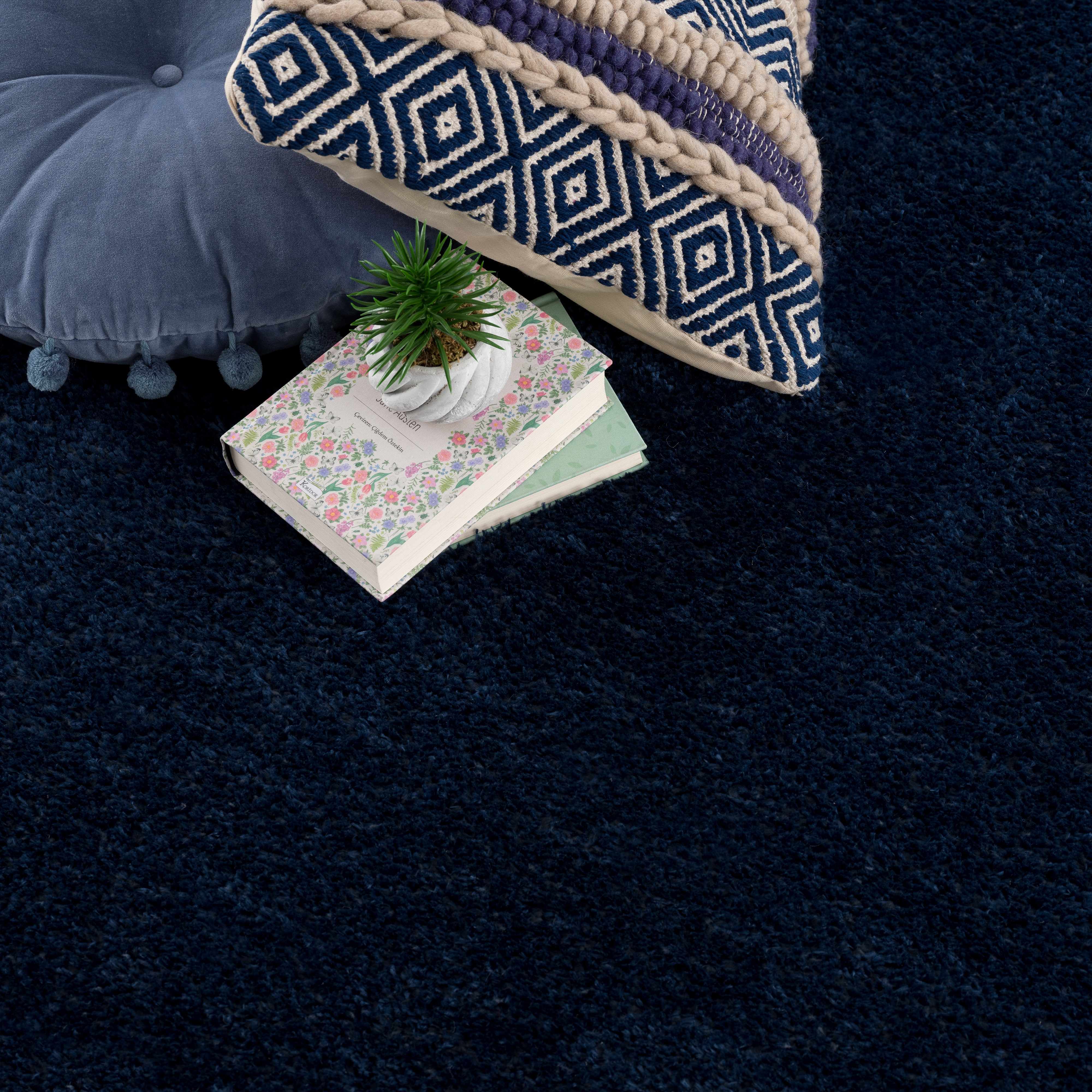 Heavenly Solid Navy Plush Rug - Decor Addict, LLC