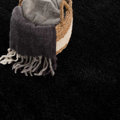 Heavenly Solid Black Plush Rug - Decor Addict, LLC
