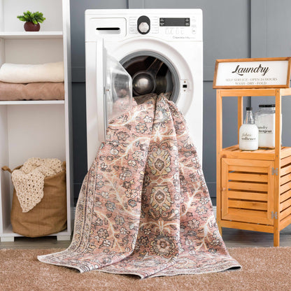 Urpi Rose & Brown Washable Area Rug - Decor Addict, LLC