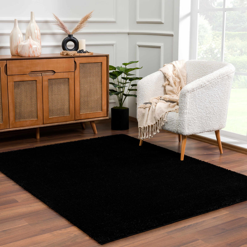 Heavenly Solid Black Plush Rug - Decor Addict, LLC