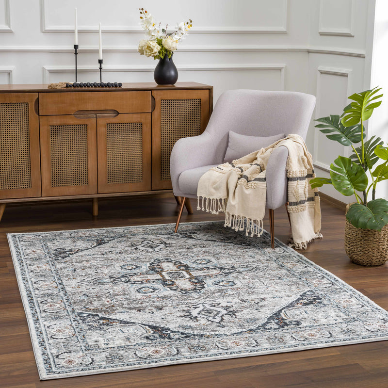 Liverpool Gray & Blue Area Rug - Decor Addict, LLC