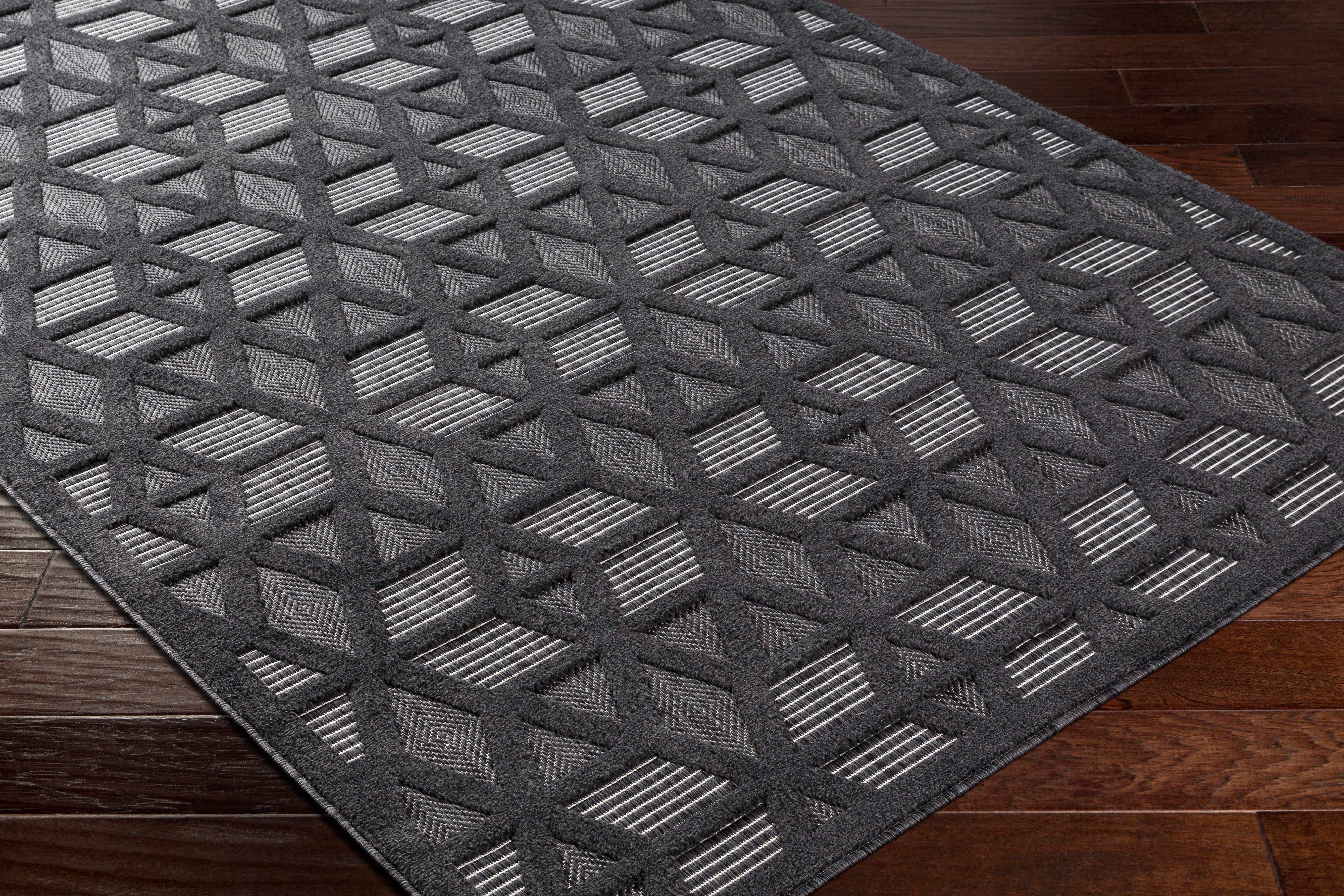 Nuri Black Outdoor Rug - Decor Addict, LLC