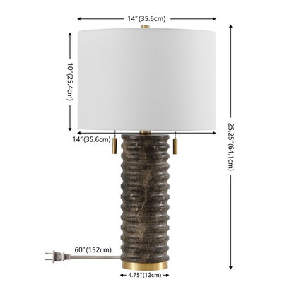 TOVA RESIN / METAL TABLE LAMP - Decor Addict, LLC