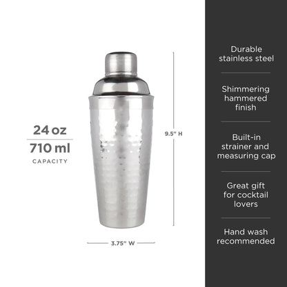 Irving Stainless Steel Hammered Cocktail Shaker - Decor Addict, LLC