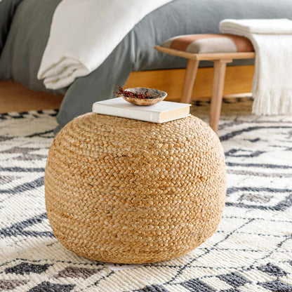 Kaumakani Jute Pouf - Decor Addict, LLC