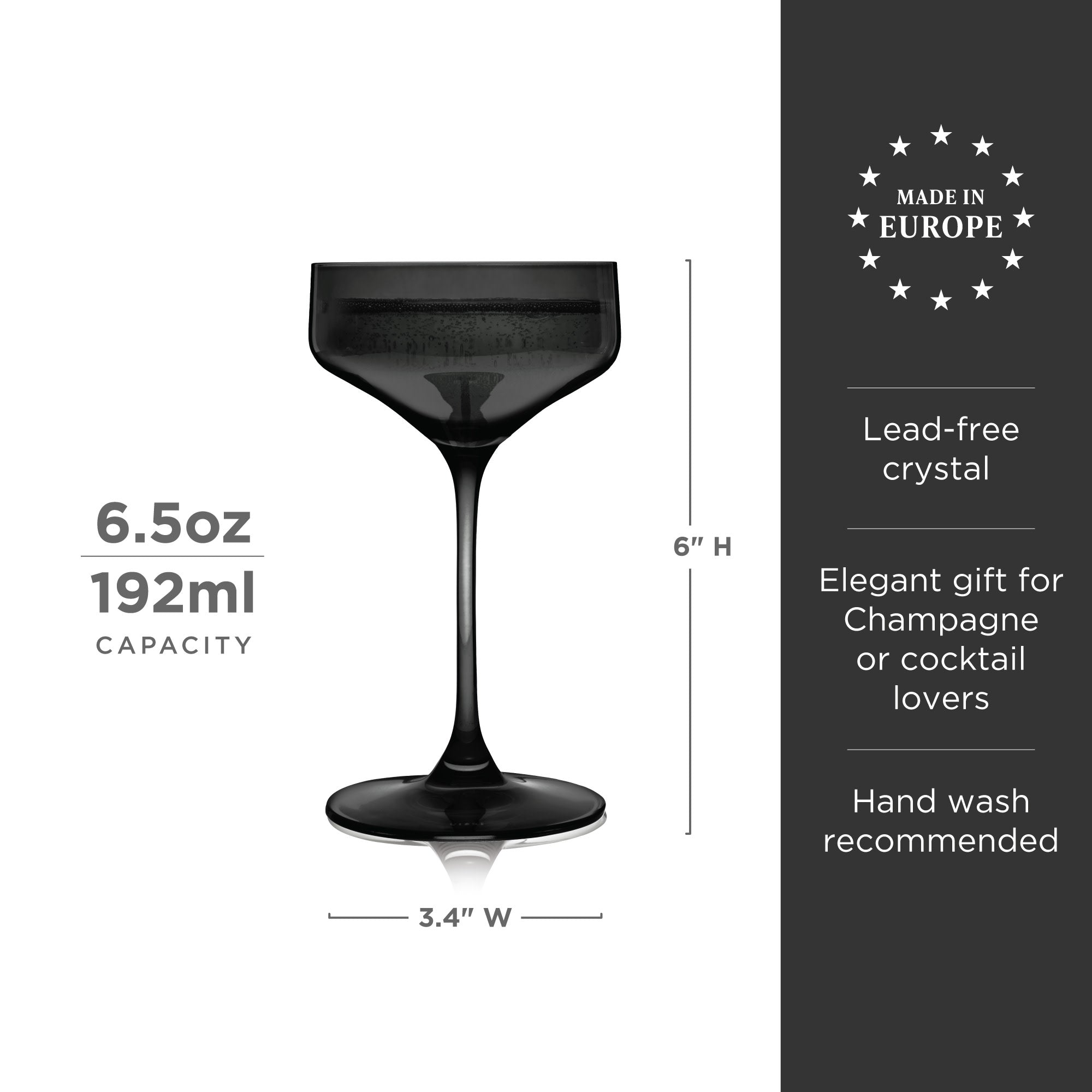 Reserve Nouveau Crystal Coupe Glasses in Smoke Set of 2 - Decor Addict, LLC