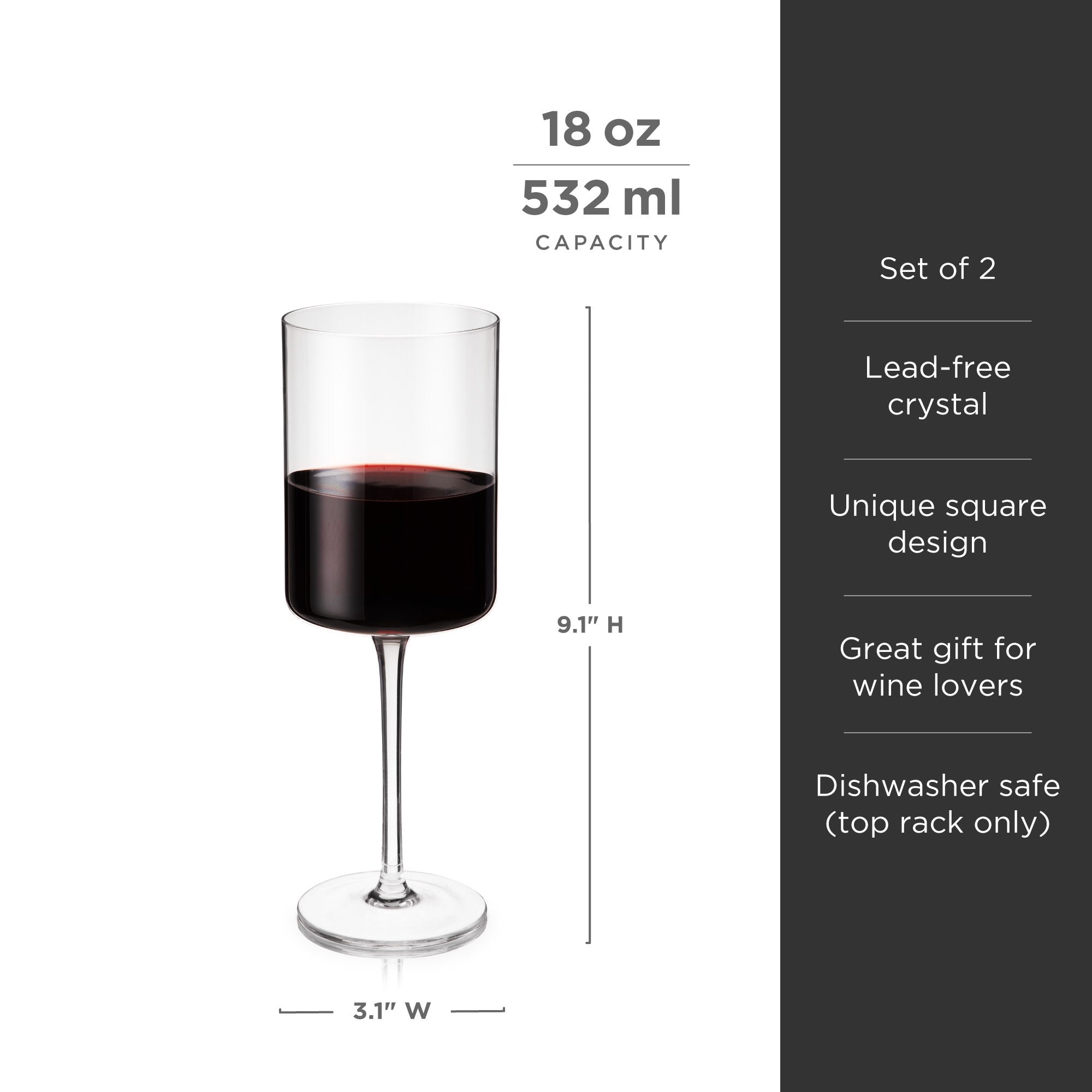 Laurel Crystal Red Wine Glasses - Thumbnail 4