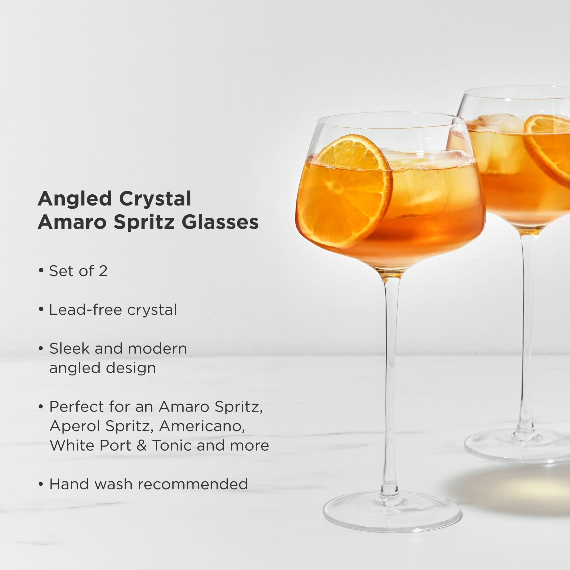 Raye Angled Crystal Amaro Spritz Glasses - Thumbnail 3
