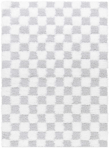 Atira Gray Checkered Area Rug - Decor Addict, LLC
